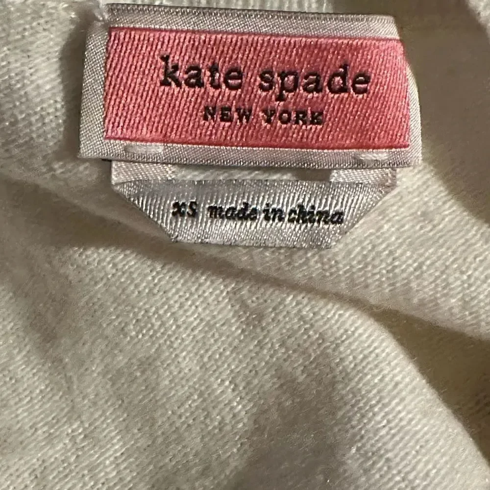 Kate Spade Scatted Rhinestone Sweater white silver size XS